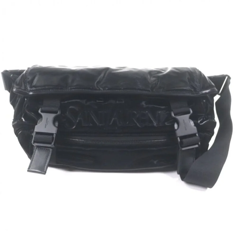 Saint Laurent Paris Nylon Embroidery Belt Bag Black